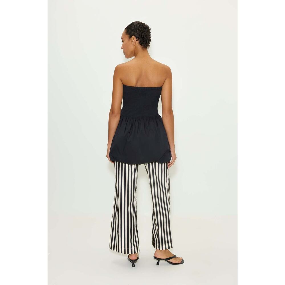 Simon Miller Via Mini Dress L Black Cotton Smocked Strapless Bubble Hem - Picture 2 of 9